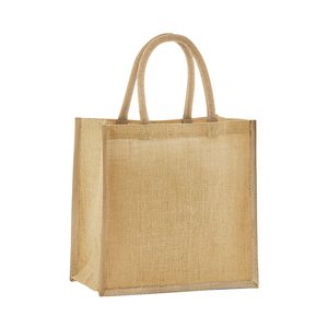 Natural Starched Jute Midi Tote, miniatyr 2